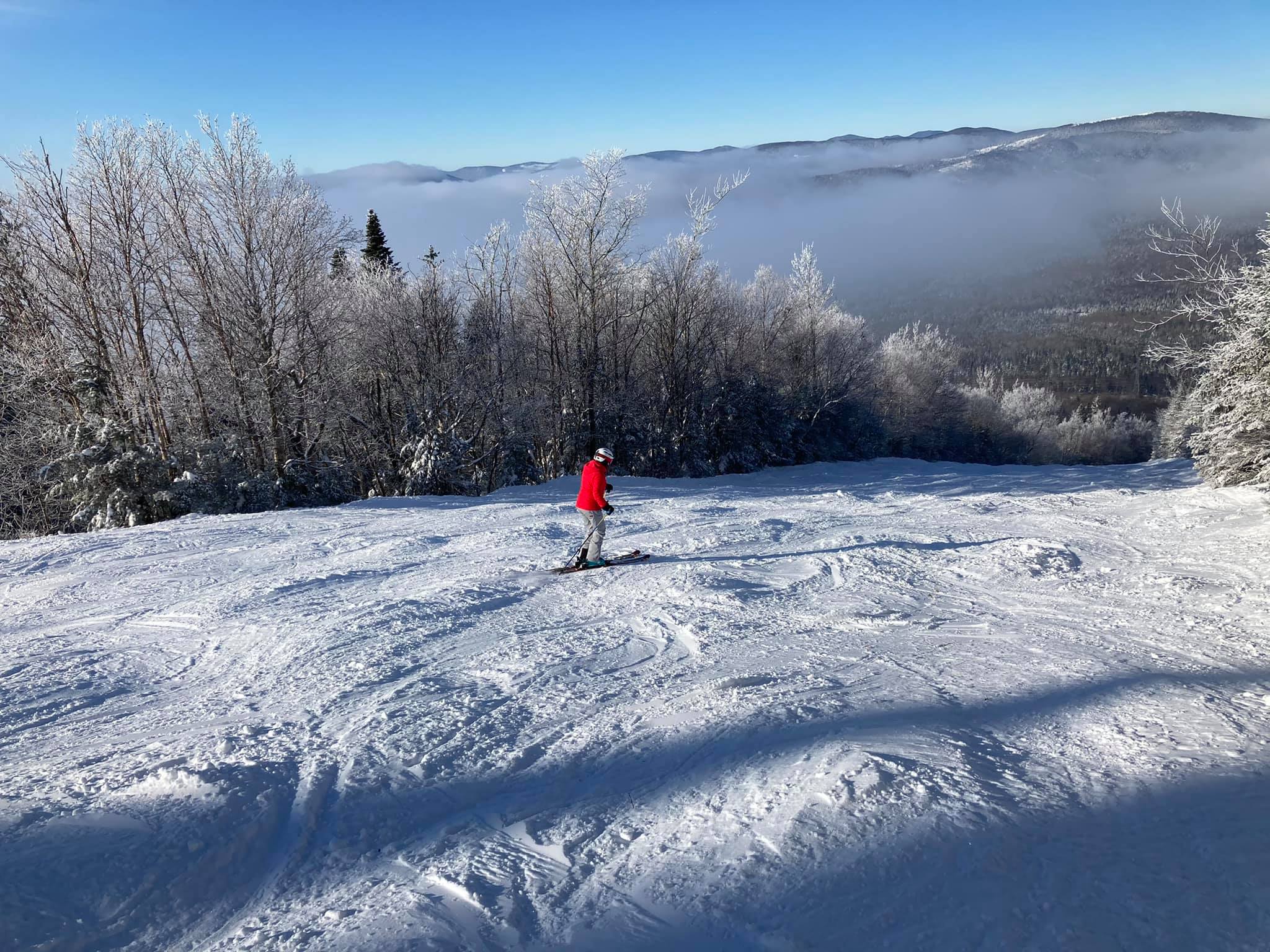 4 janvier Mont Sainte Anne - Soleil au sommet et au versant nord