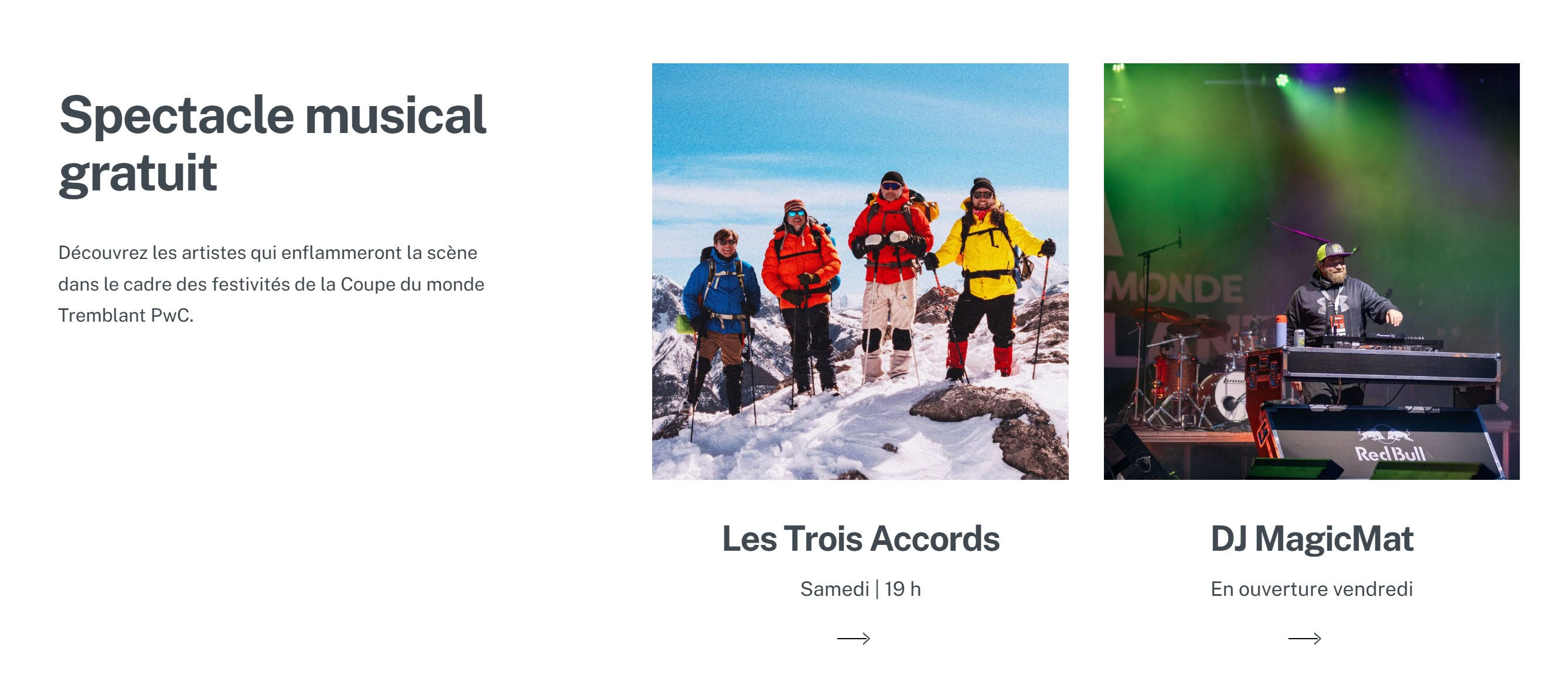 Tremblant - Coupe du monde ski alpin 6 et 7 décembre