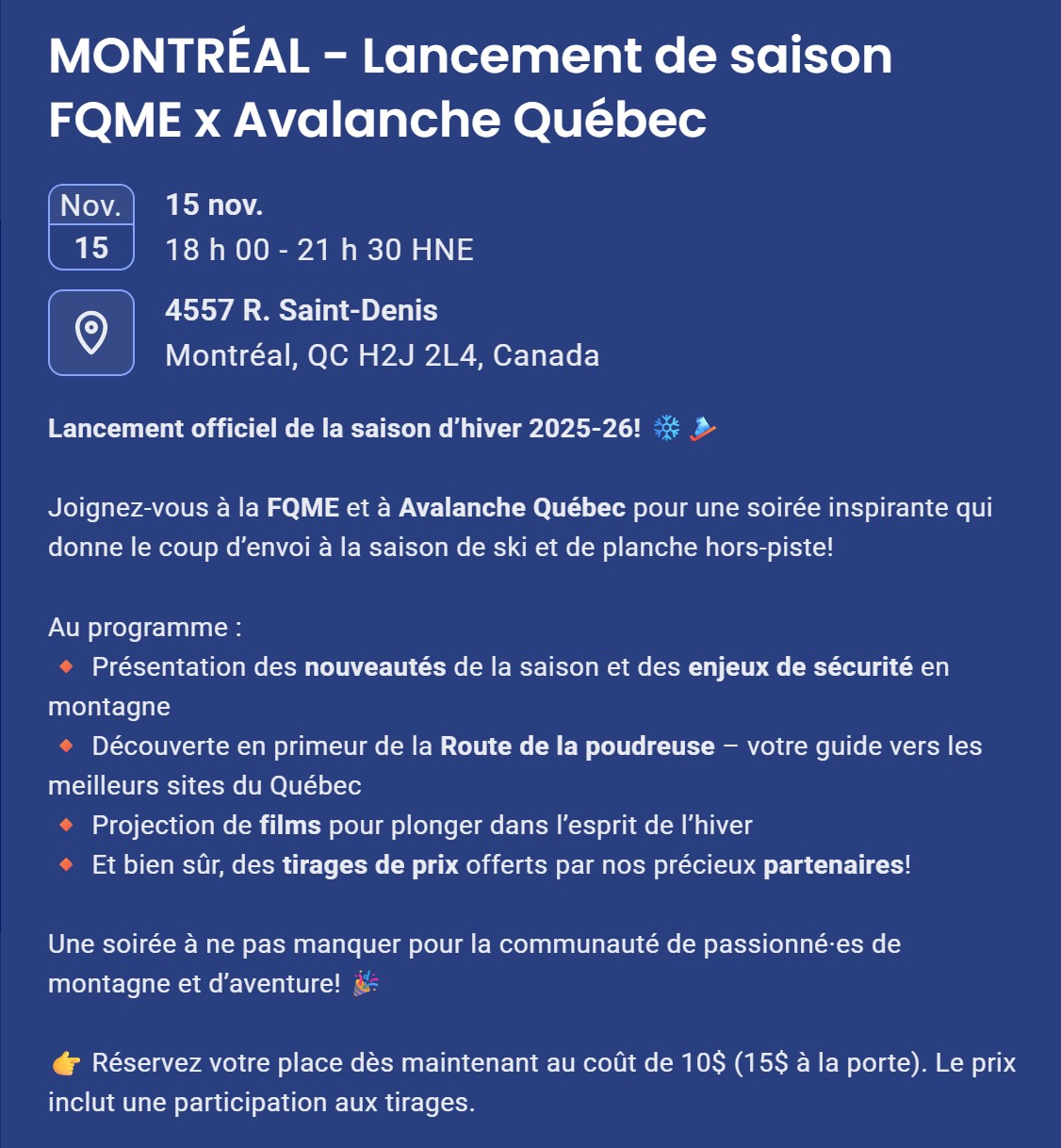 FQME - Lancement de saison FQME, découvrez le ski de montagne 