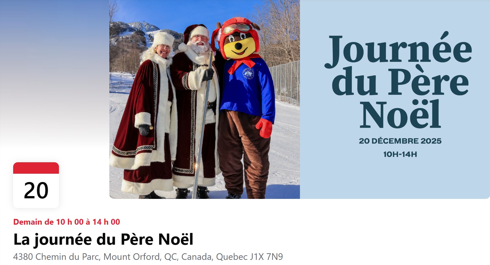 Mont Orford - Le Père Noël débarque à la montagne