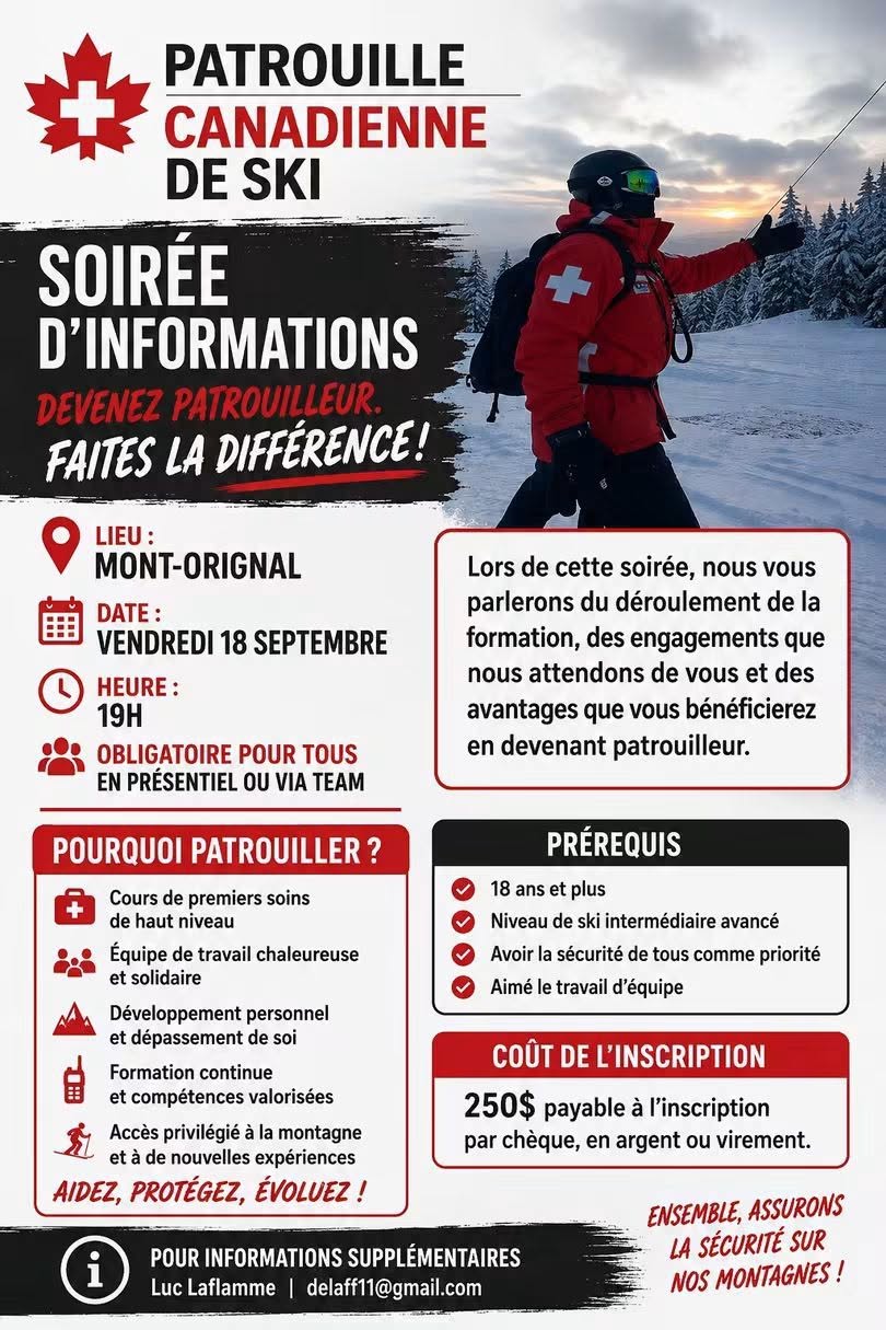 Mont Orignal - La patrouille canadienne de ski recrute