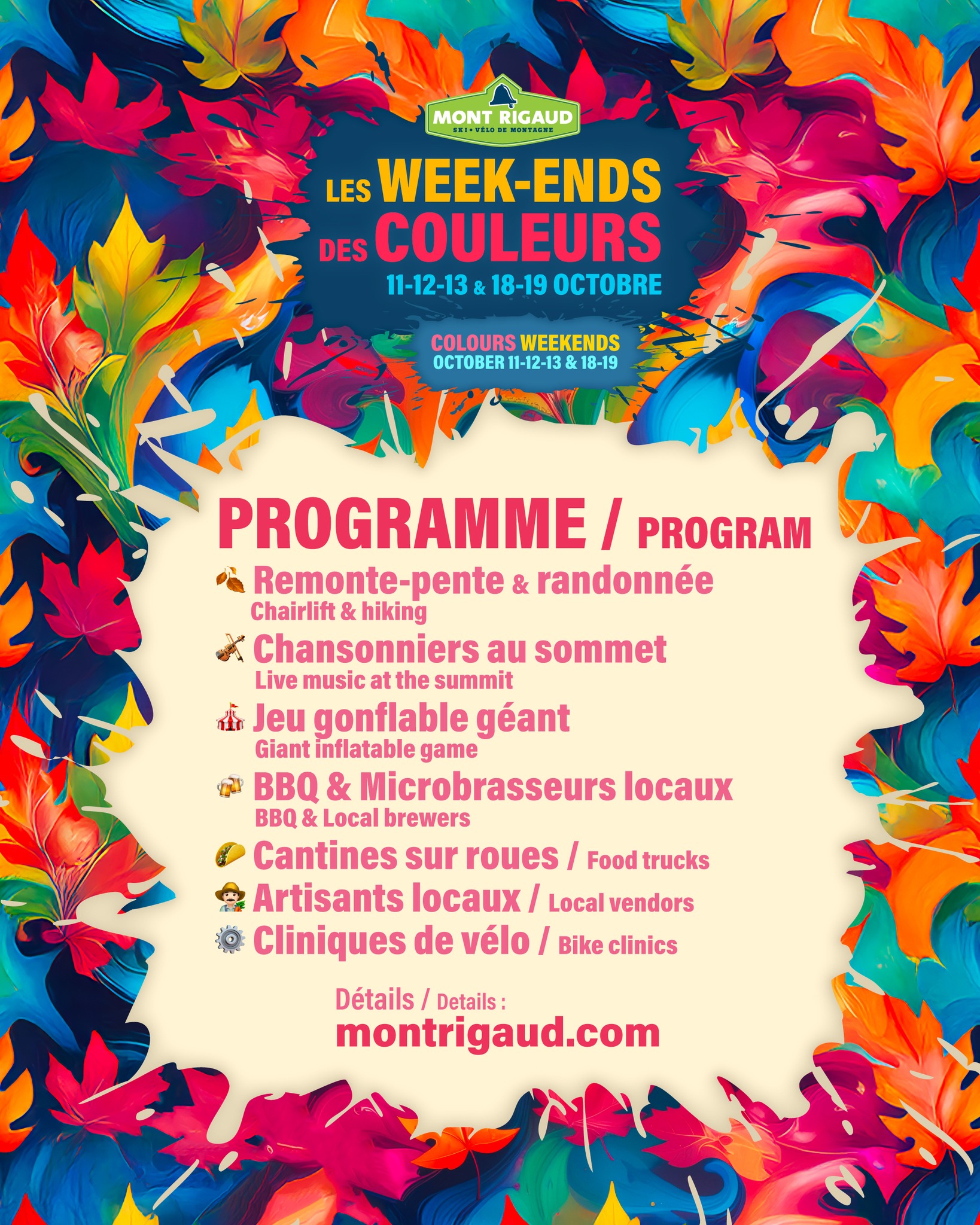 Mont Rigaud -  Week-end de couleurs est de retour