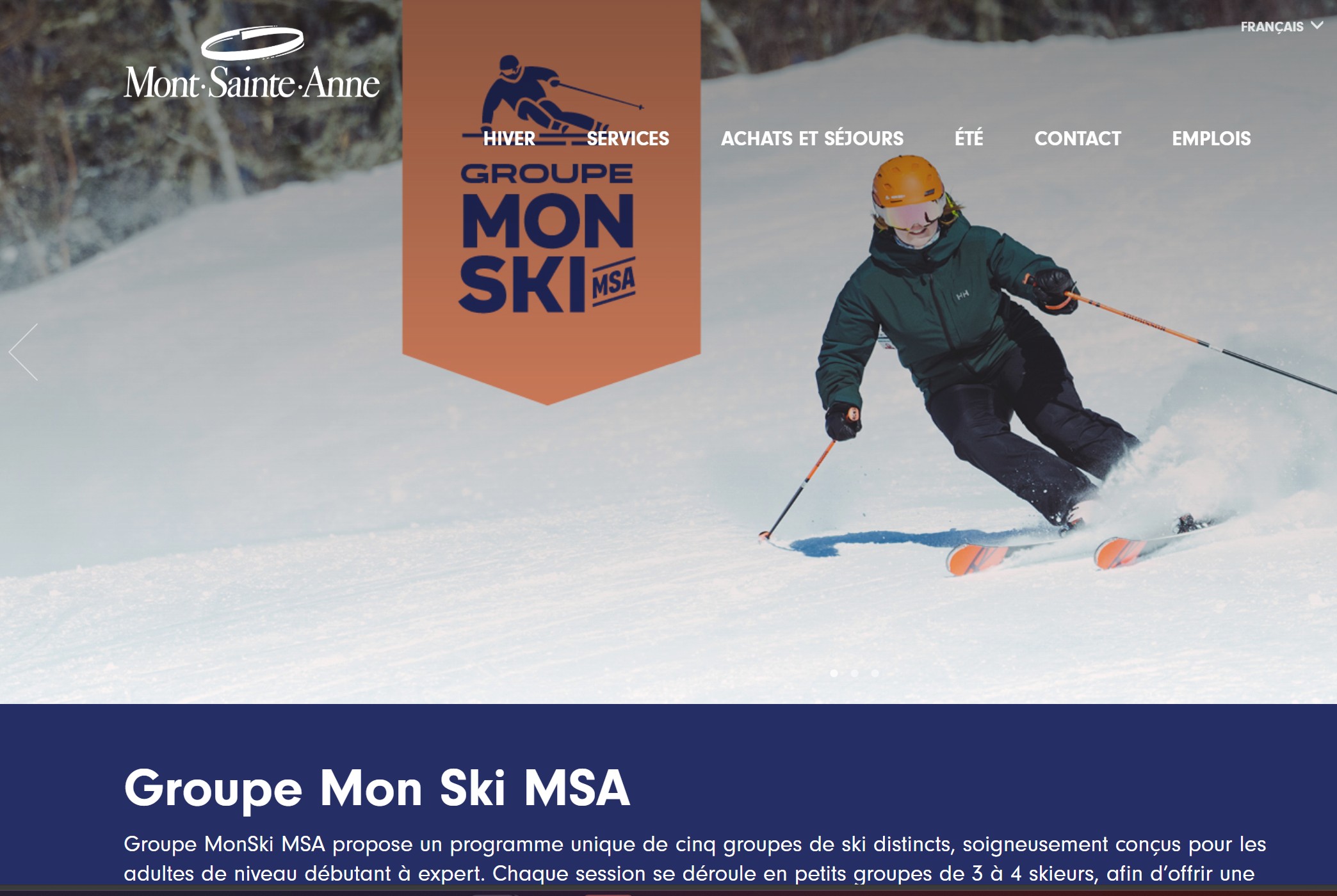 Mont Sainte-Anne - Groupe Mon Ski MSA se distingue