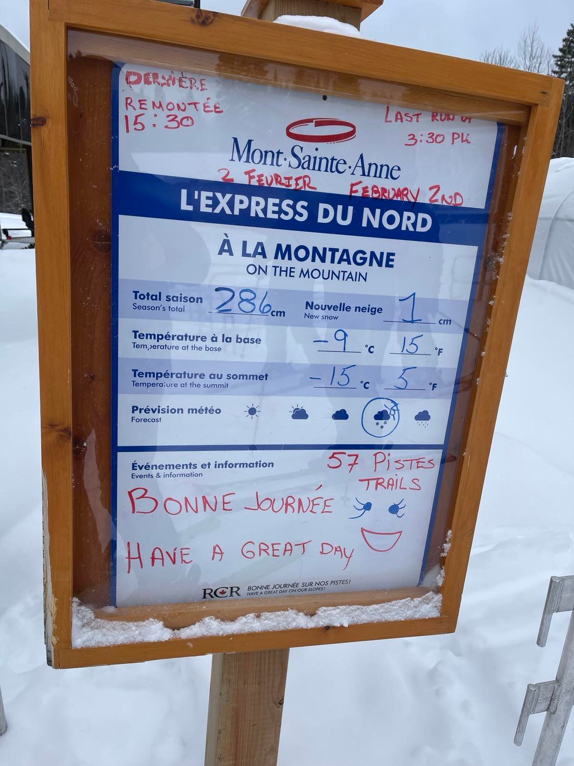 Mont-Sainte-Anne - De belles conditions offraient une excellente glisse