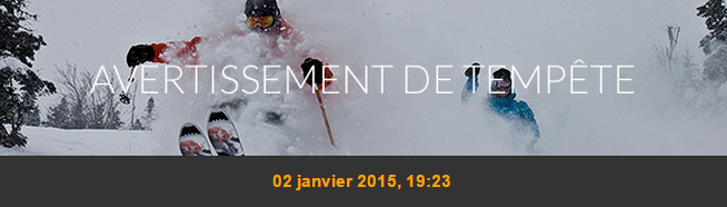 Avertissement de Tempête de neige, conditions de ski RSA